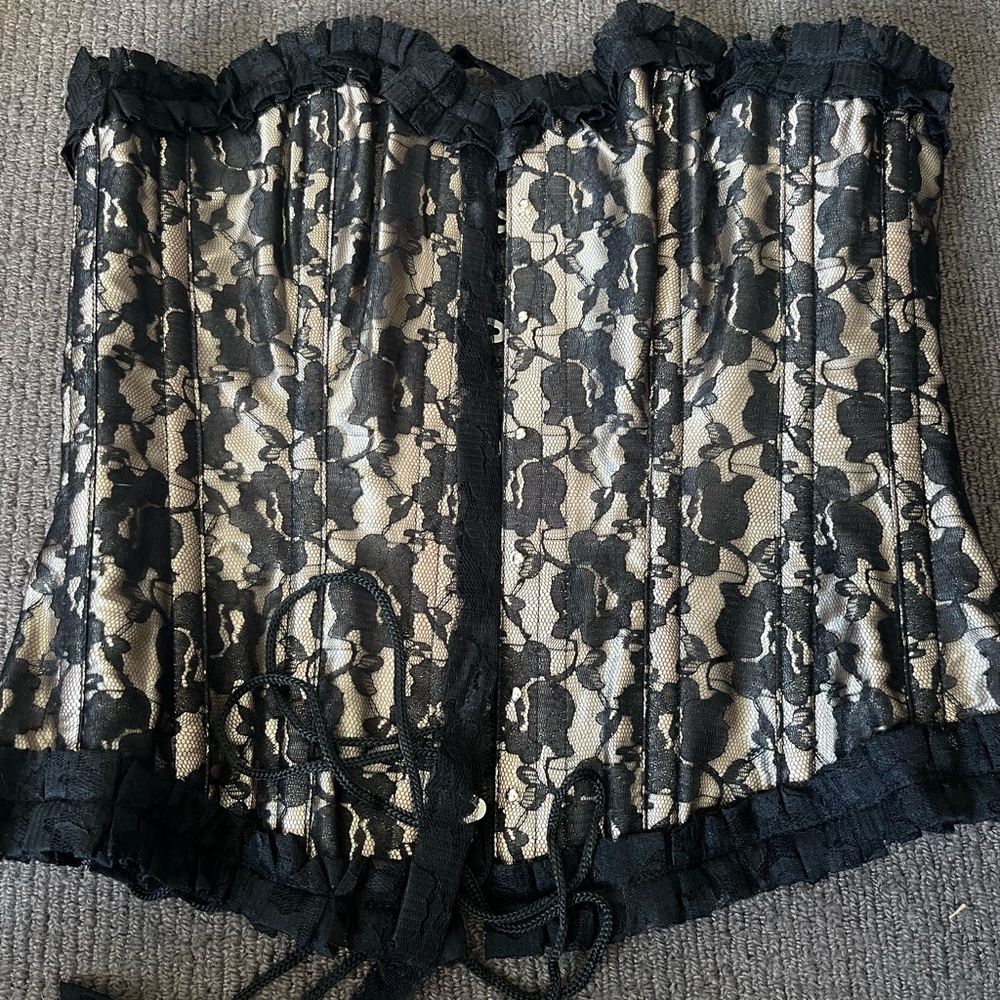 Black Lace Corset Top